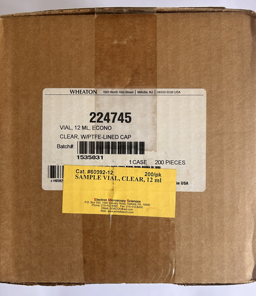 SAMPLE VIAL, CLEAR, 12ml, 200/CS