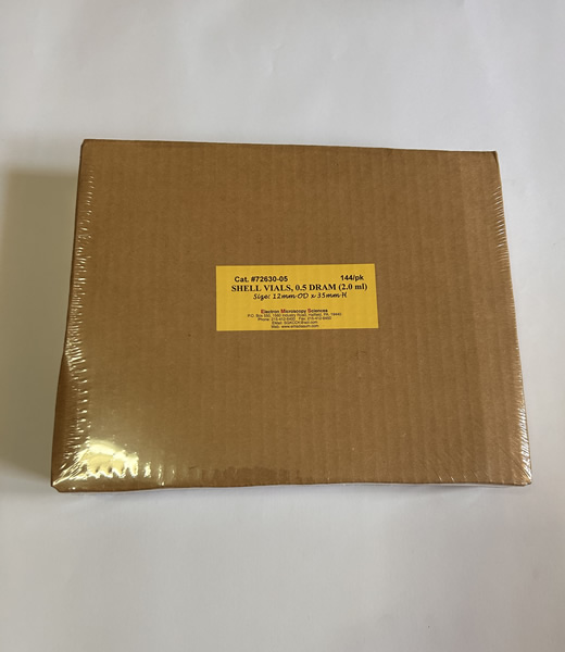 SHELL VIALS, 0,5 DRAM, 144/PK