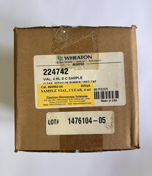 SAMPLE VIAL, CLEAR, 4ml, 200/CS