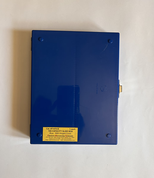 HINGED 100 SLIDE BOX - BLUE