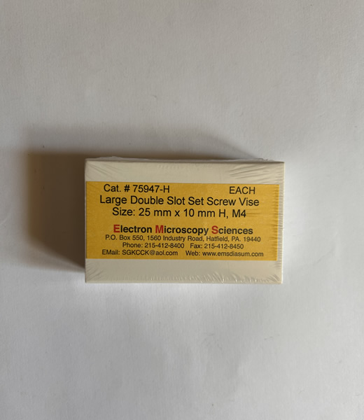 Large Double Slot Set Screw Vise, 25mm x 10mm H, M4